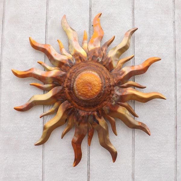 Copper Sun Wall Art Etsy