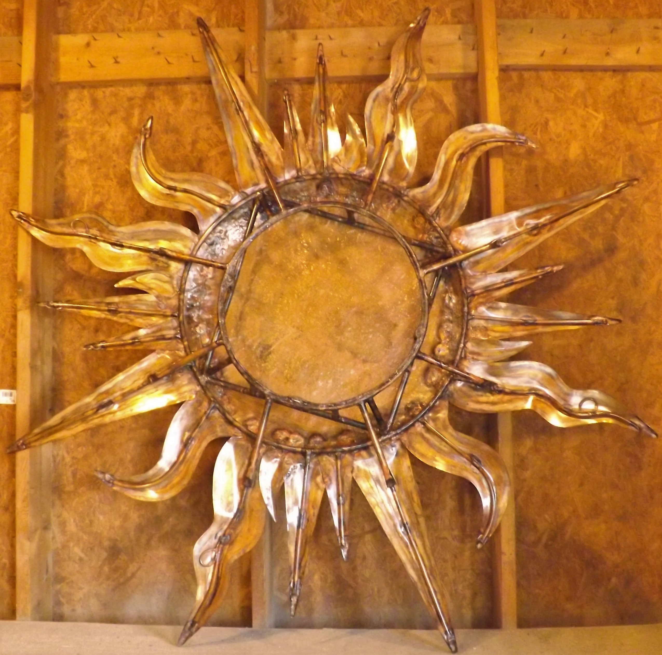 銅板　飾り　額 Large Copper Sun Wall Sculpture, 5' Ft. 8
