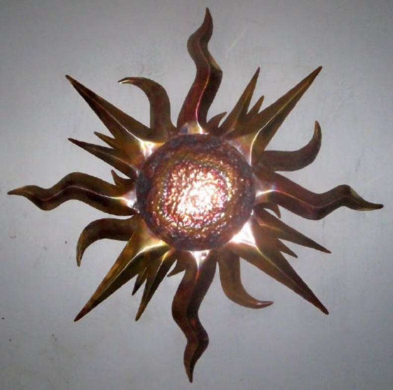 Copper Sun Wall Sculpture 38 Inch Diameter | Etsy