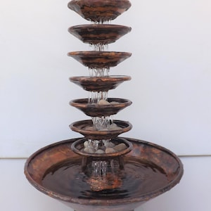 Copper Fountain, Rain Cascade Small Tabletop Waterfall (Built/Made/Created by Order, Not in stock)