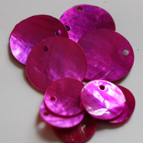 Lot de 12 sequins nacres de 12 mm et 17 mm