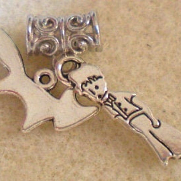 PERLE PENDENTIF "petit renard" ET "petit prince" en métal argenté pour charms