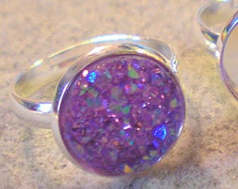 SET OF 2 CHILDREN ring holders and a free barrette with its cabochon or a ring and cabochon image 2