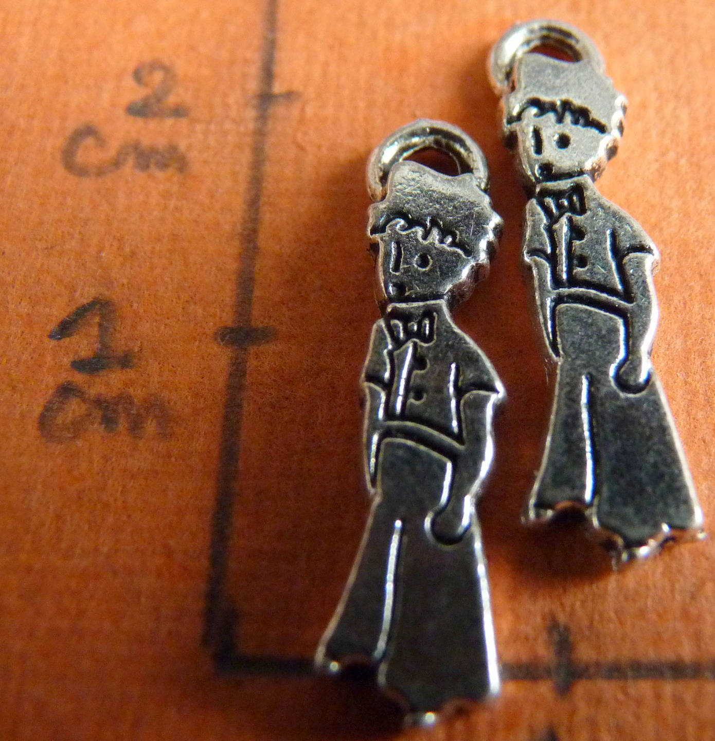 Pendentif Breloque Petit Prince En Métal Argenté - Lot De 2 Pièces, 46mm, Fait Main En France