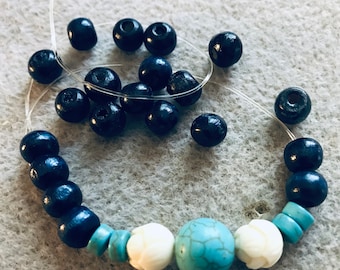 KIT BRACELETS Yoga Zen with vegetable and wooden beads