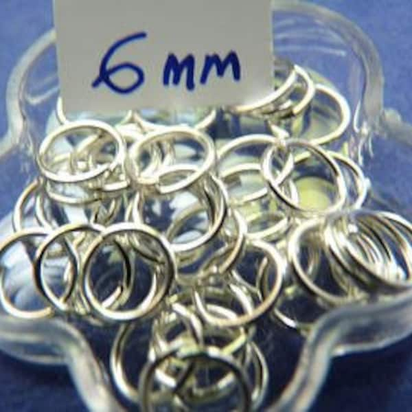 LOT DE 100 ANNEAUX de jonction 4 mm en métal argenté