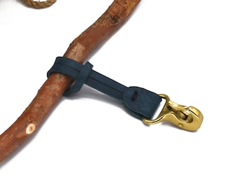 Full Grain Leather & Solid Brass Key Fob: Custom Length Handmade Lanyard