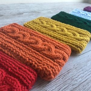 Large hand-knitted phone cosy, sleeve, pouch, case, student gift, favourite teacher, secret Santa, Father’s Day, student present
