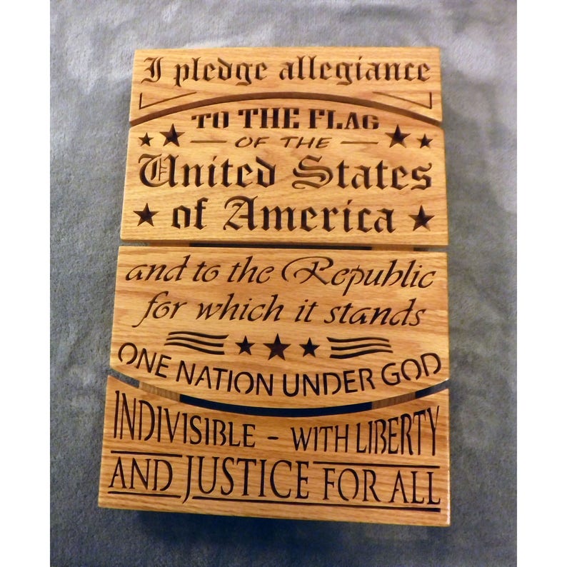Pledge of Allegiance Wooden Sign Patriotic Decor Etsy