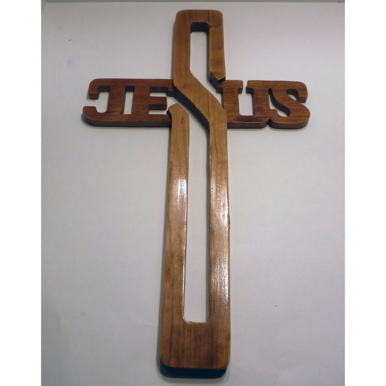 Wooden Jesus cross cherry wood. Christian home decor makes a Etsy