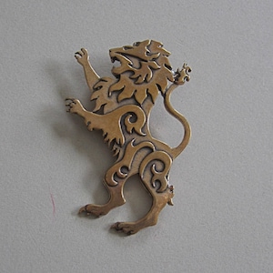 Lion Brooch or Pendant in Bronze image 1