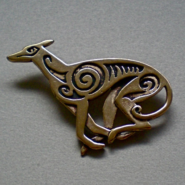 Greyhound Brooch or Pendant in Bronze