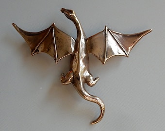Drachen Halskette oder Brosche in Bronze