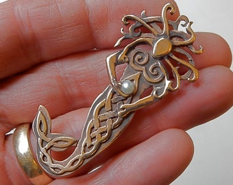 Celtic Mermaid In Bronze or White Bronze