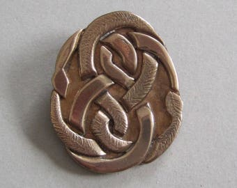 Interlaced Snakes Pendant in Bronze