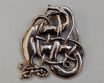 Spilla Vichinga A Forma Di Drago In Bronzo | Fibbia Gioiello Mistico Per LARP, Cosplay E Carnevale | Diametro 5 Cm - 2