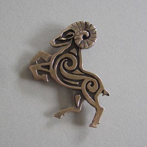 Bronze Ram Brooch or Pendant image 1