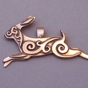 Celtic Rabbit Brooch or Pendant in Bronze - Etsy