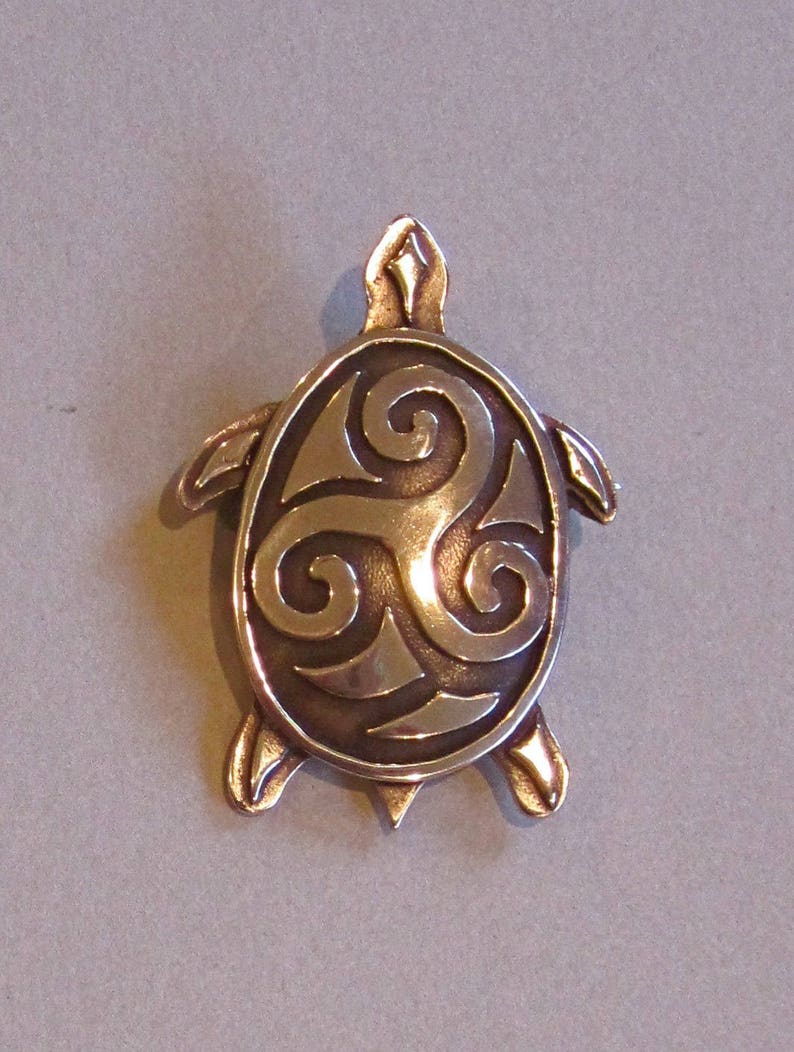 Turtle brooch with Celtic spirals by Master Ark.