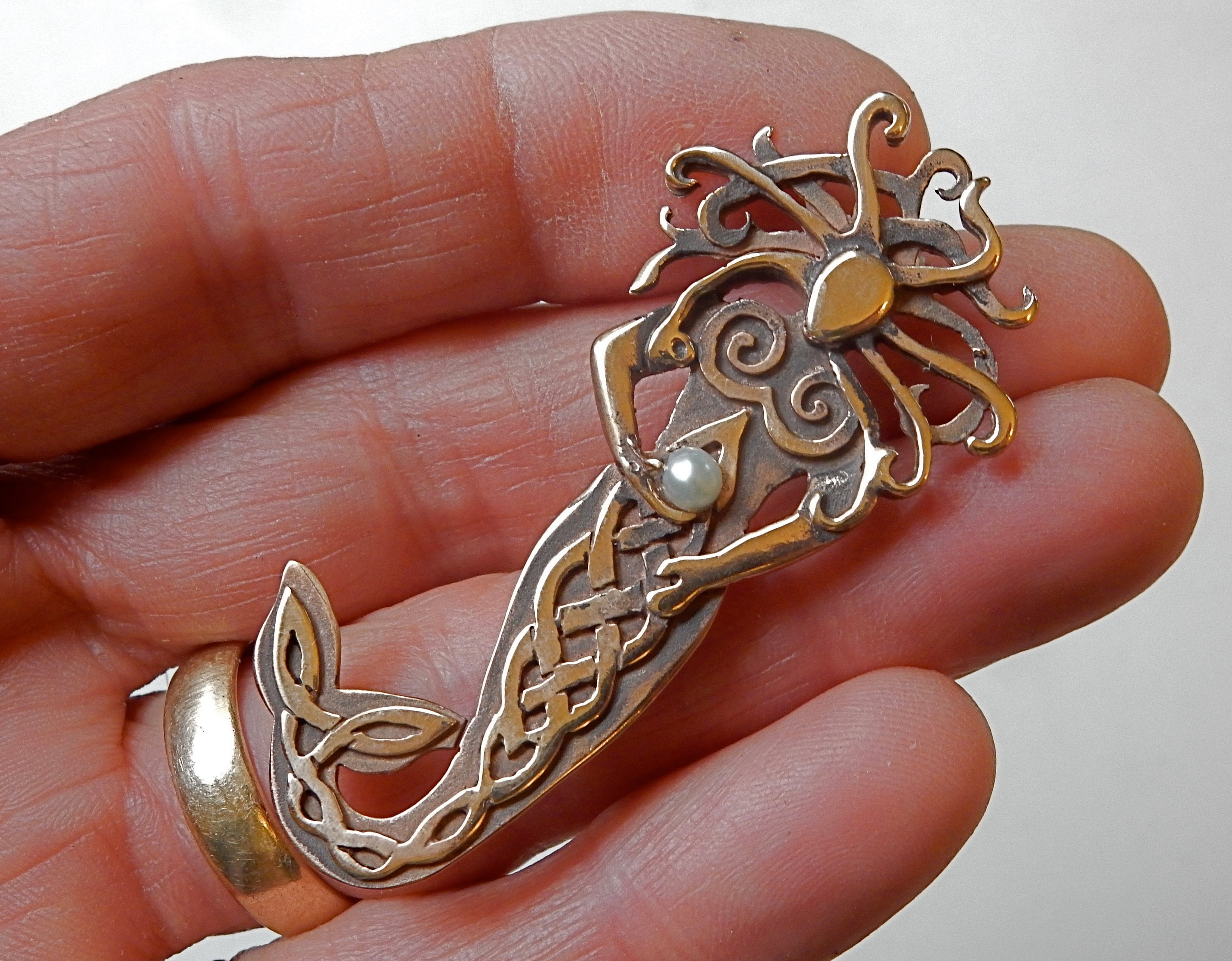 Celtic Cloak Pin 2 Penannular Brooch Antique Silver Tone CP12 