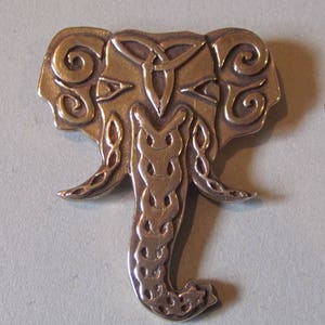 Bronze Elephant head brooch or pendant by Master Ark in Celtic style