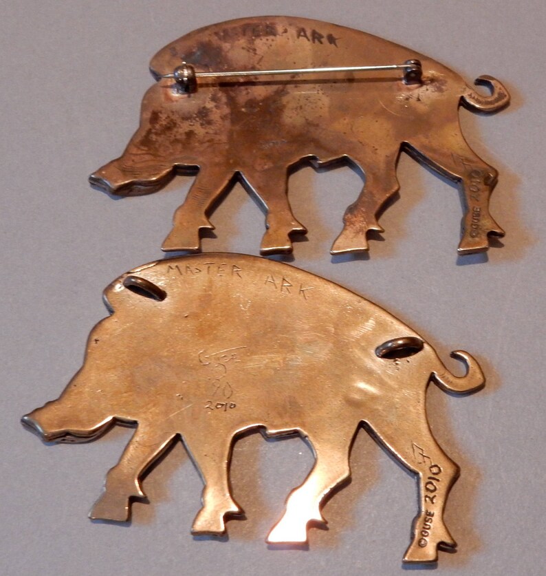 Large Boar Brooch or Pendant in Bronze image 5