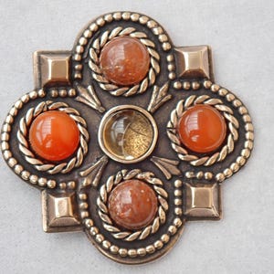 Frankish Pendant with Carnelian, Sunstone, and Citrine