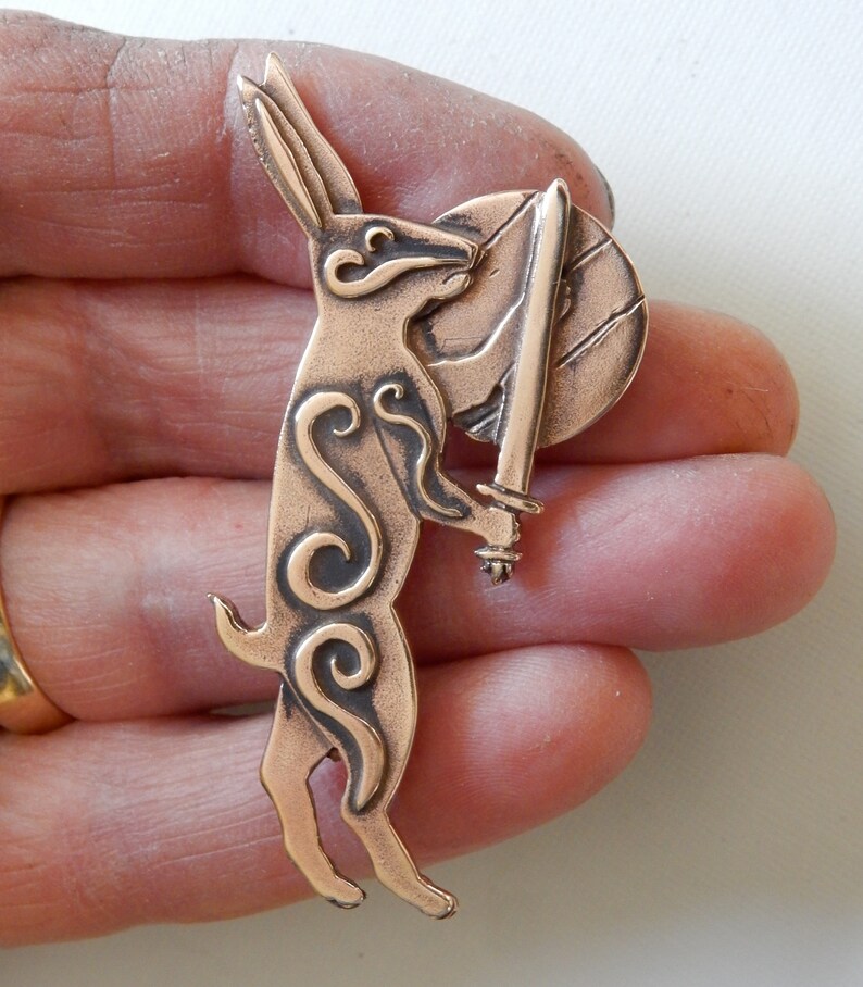 Killer Rabbit with Sword Pendant or Brooch image 5