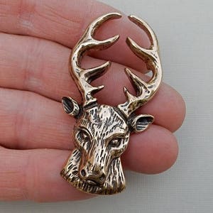 Stag Head Pendant in Bronze image 2