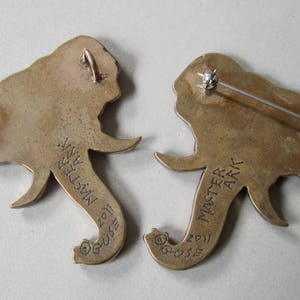 Elephant pendant and brooch by Master Ark, Backs