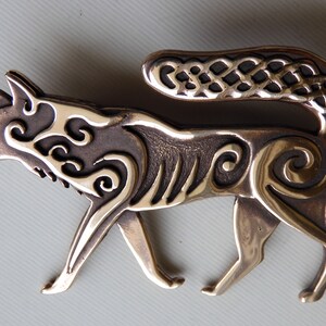 Celtic Wolf Brooch or Pendant in Bronze image 2