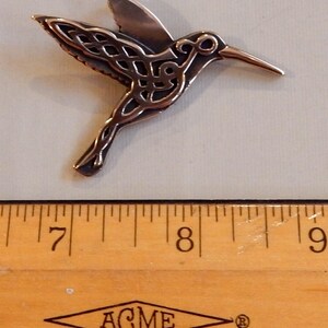 Celtic Hummingbird Pendant or Brooch in Bronze image 5