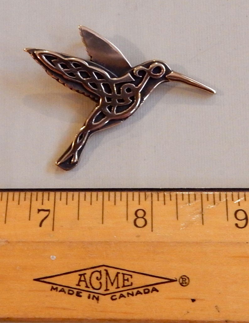 Celtic Hummingbird Pendant or Brooch in Bronze image 5