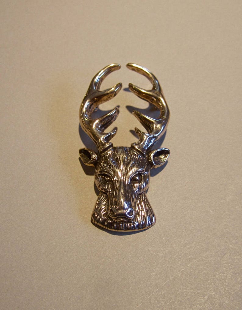 Stag Head Pendant in Bronze image 1