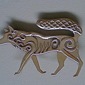 Celtic Wolf Brooch or Pendant in Bronze image 7