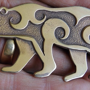 Large Bear Brooch or Pendant in Bronze image 2