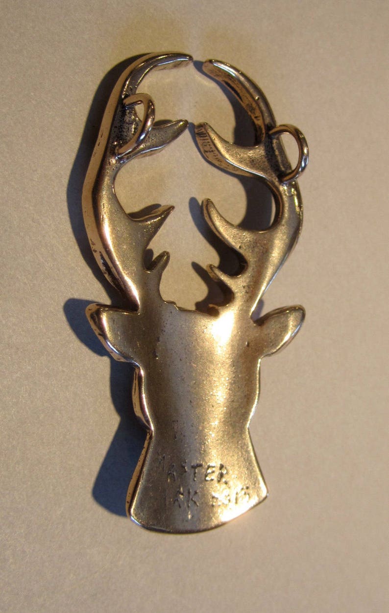 Stag Head Pendant in Bronze image 5