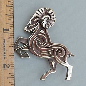 Bronze Ram Brooch or Pendant image 5