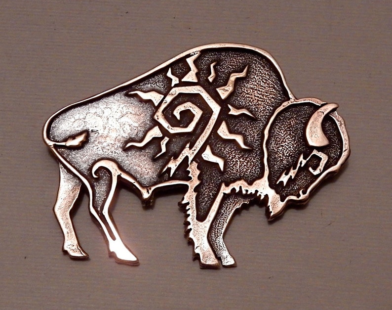 Buffalo Brooch or Pendant in Bronze