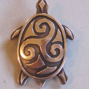 Celtic Turtle brooch with triskelion spiral decoration by MasterArk