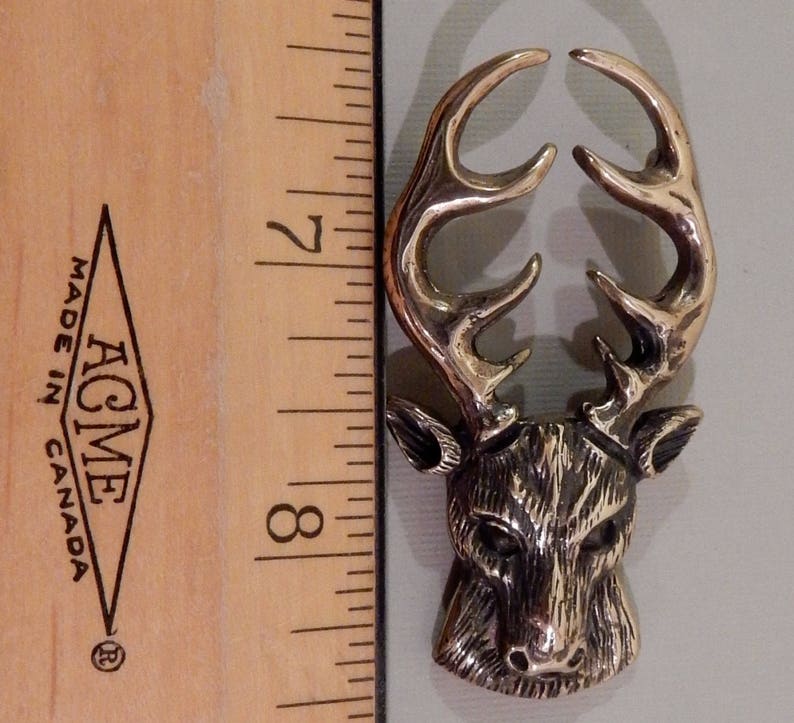 Stag Head Pendant in Bronze image 6