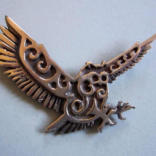 Celtic Owl Brooch or Pendant in Bronze