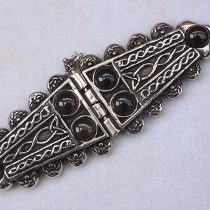 White Bronze Cloak Clasp with Obsidian