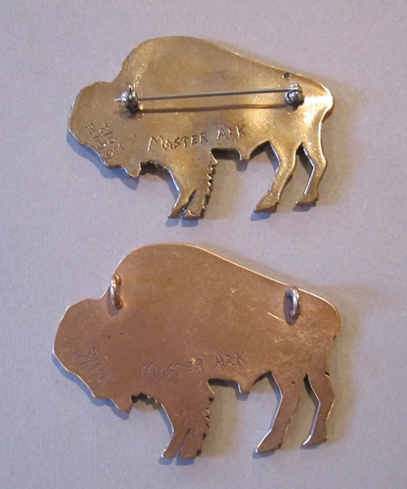 Buffalo Brooch or Pendant in Bronze