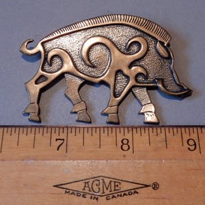 Large Boar Brooch or Pendant in Bronze image 4