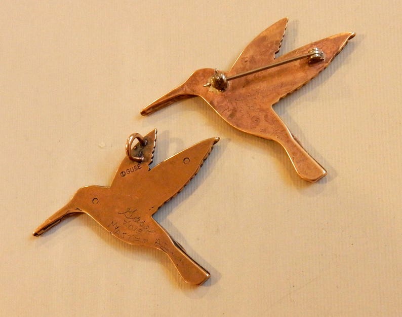 Celtic Hummingbird Pendant or Brooch in Bronze image 4