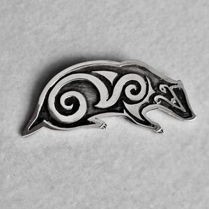 Large Badger Pendant in Sterling Silver