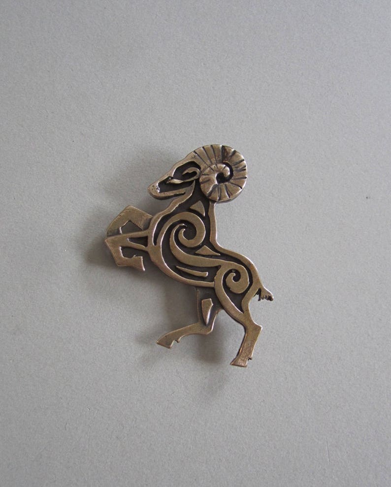 Bronze Ram Brooch or Pendant image 1