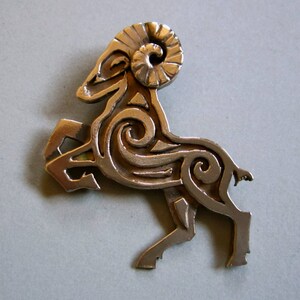 Bronze Ram Brooch or Pendant image 7