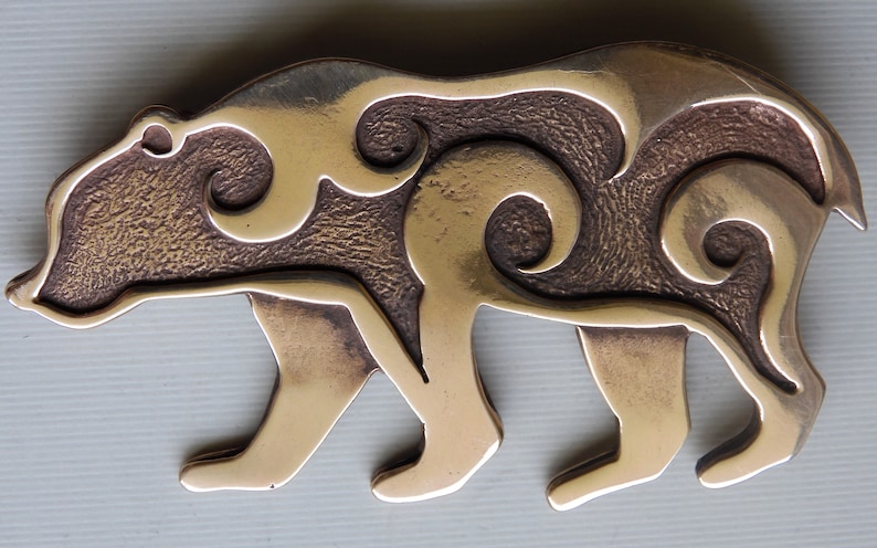 Large Bear Brooch or Pendant in Bronze image 4